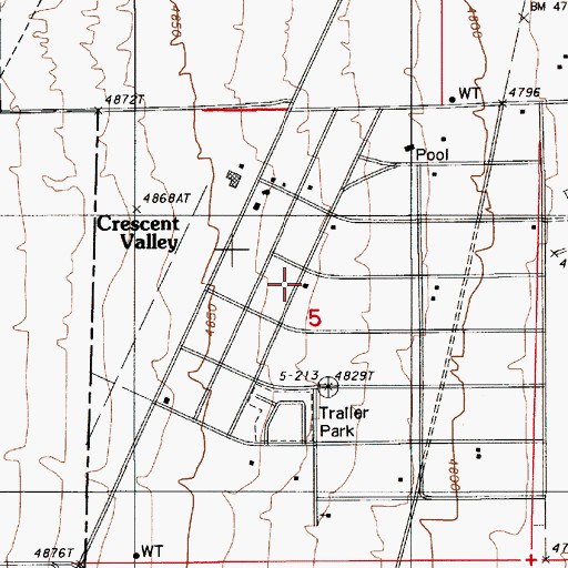 Topographic Map of Crescent Valley Ambulance Service, NV