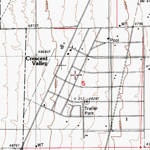 Topographic Map of Crescent Valley Volunteer Fire Department, NV
