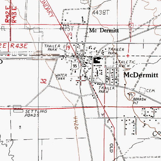 Topographic Map of McDermitt Fire Protection District, NV