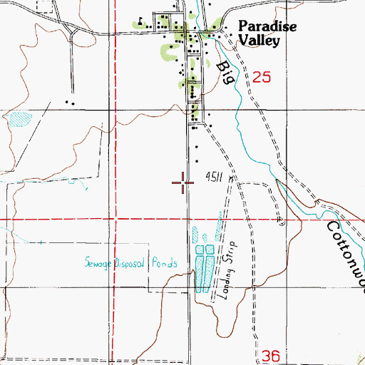 Topographic Map of Paradise Valley Fire Protection District, NV