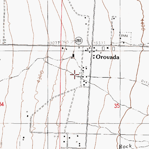 Topographic Map of Orovada Fire Protection District, NV