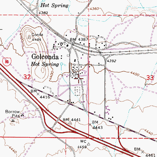 Topographic Map of Golconda Fire Protection District, NV