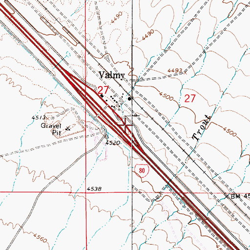 Topographic Map of Valmy Volunteer Fire Department, NV