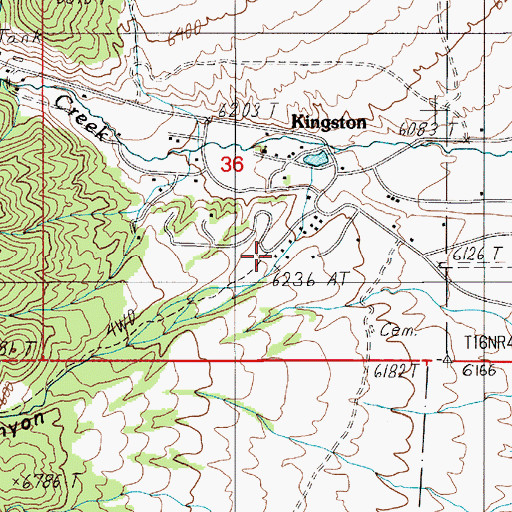 Topographic Map of Kingston Volunteer Fire Department, NV