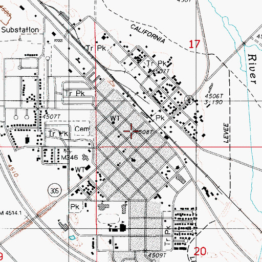 Topographic Map of Battle Mountain Volunteer Fire Department, NV