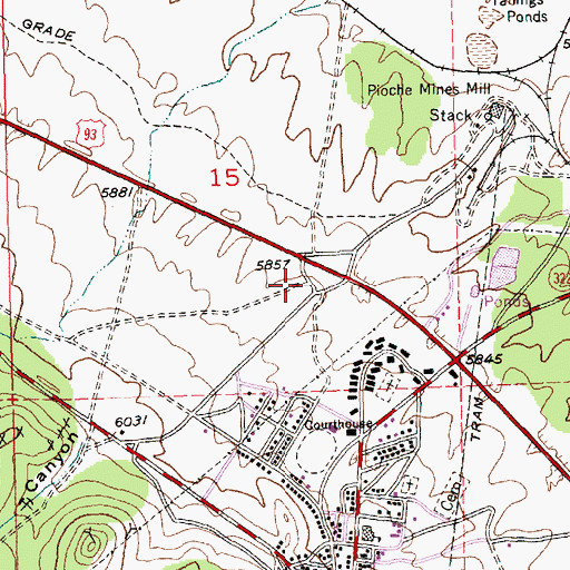 Topographic Map of Pioche Volunteer Fire Department 2, NV