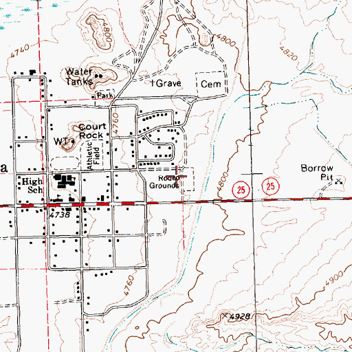 Topographic Map of Panaca Volunteer Fire Department, NV