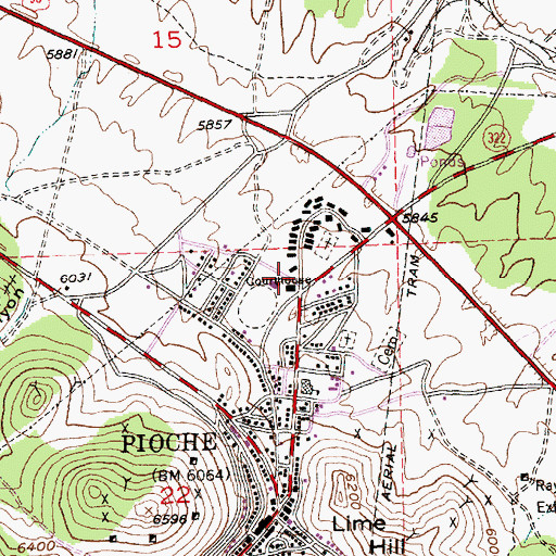 Topographic Map of Lincoln County Ambulance Service, NV