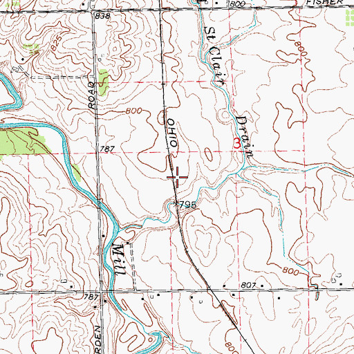 Topographic Map of Merrillsville Post Office (historical), MI