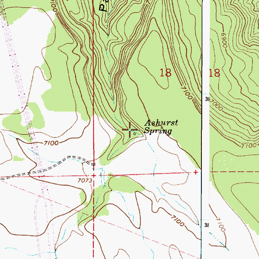 Topographic Map of Ashurst Spring, AZ