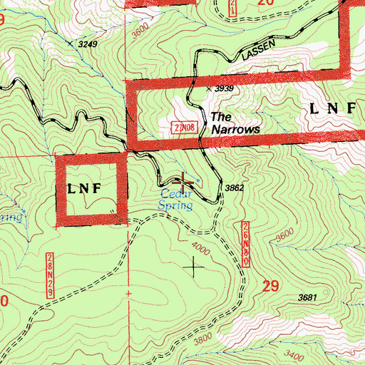 Topographic Map of Cedar Spring, CA