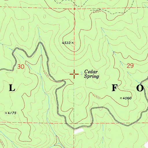 Topographic Map of Cedar Spring, CA