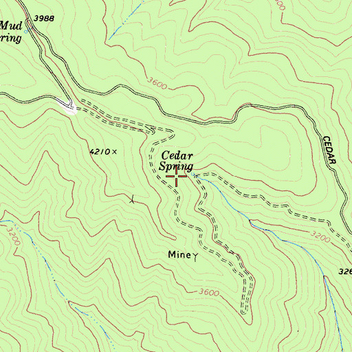 Topographic Map of Cedar Spring, CA