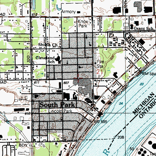 Topographic Map of Restoration Christian Church, MI