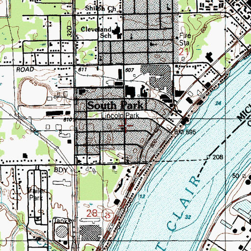 Topographic Map of Israel of God's Church, MI