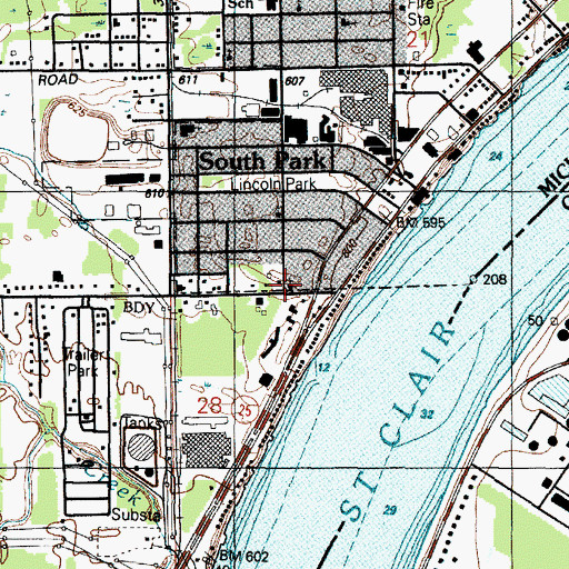 Topographic Map of Sturges Memorial Congregational Church, MI