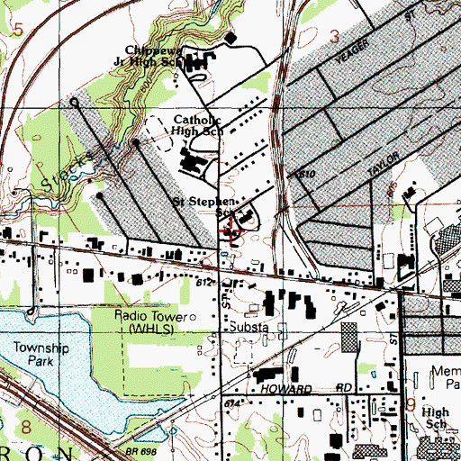 Topographic Map of Saint Stephen Catholic Church, MI