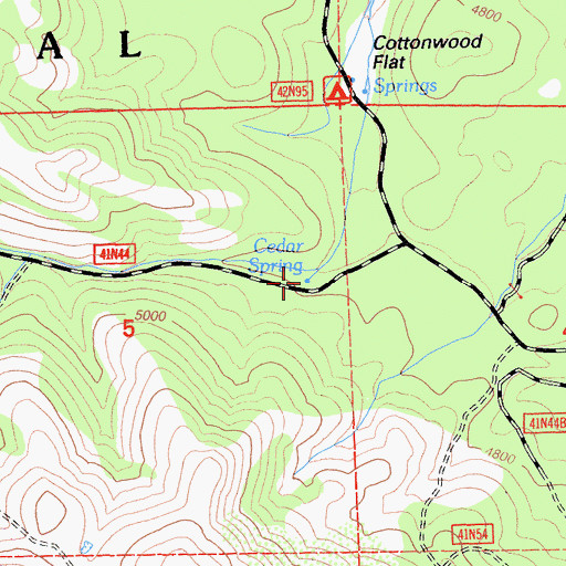 Topographic Map of Cedar Spring, CA