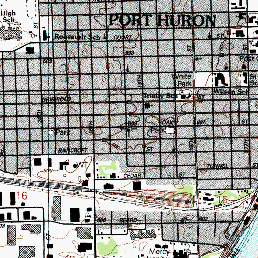 Topographic Map of Friendship Missionary Baptist Church, MI