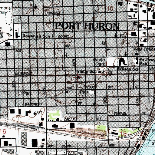 Topographic Map of Griswold Street Baptist Church, MI