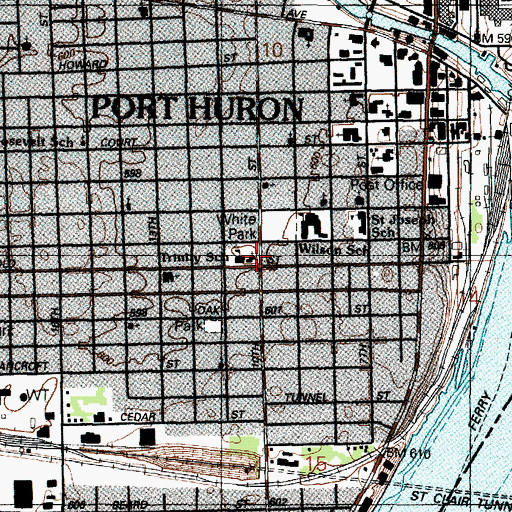 Topographic Map of Trinity Lutheran Church, MI