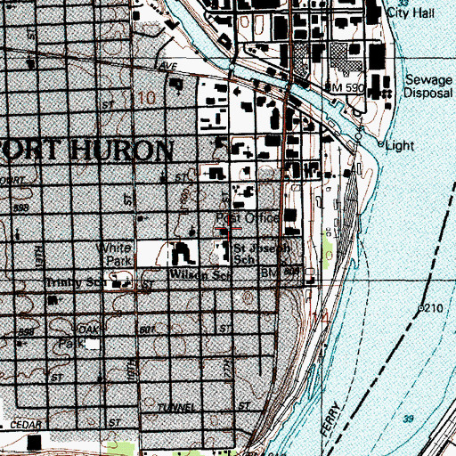 Topographic Map of Saint Joseph's Catholic Church, MI