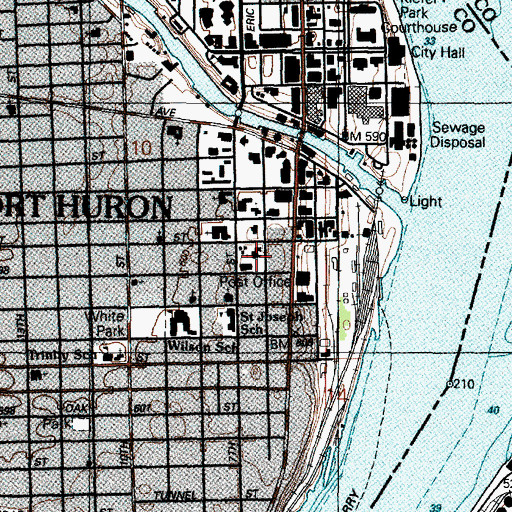 Topographic Map of Grace Episcopal Church, MI