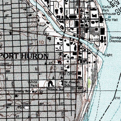 Topographic Map of First Congregational Church, MI