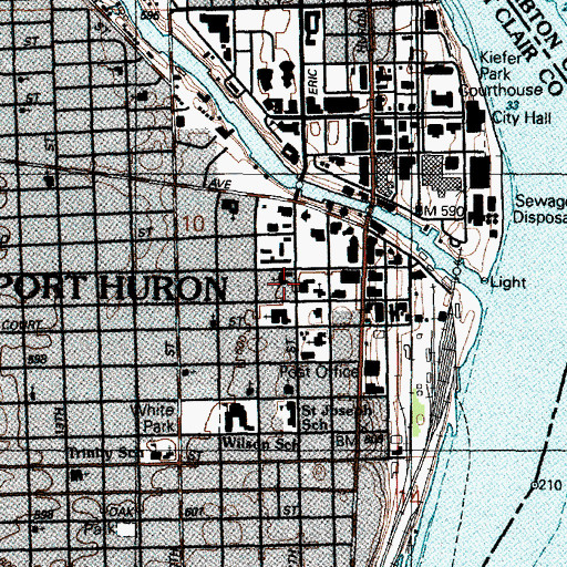 Topographic Map of Saint John's United Church of Christ, MI