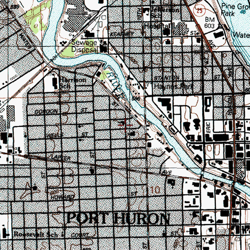 Topographic Map of Jehovah's Witnesses, MI