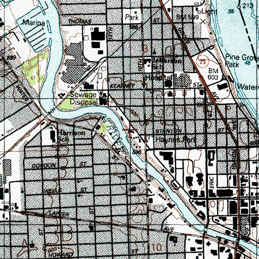 Topographic Map of Assembly of God Church, MI