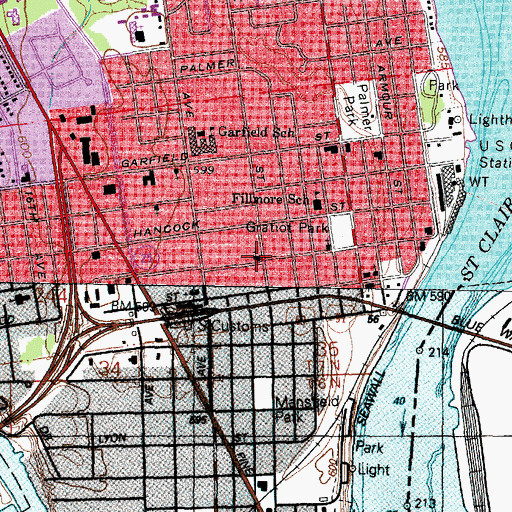 Topographic Map of Westminster Presbyterian Church, MI