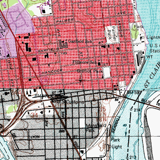 Topographic Map of Westminster Presbyterian Church, MI