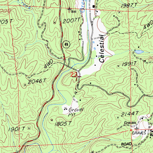 Topographic Map of Celestial Valley, CA