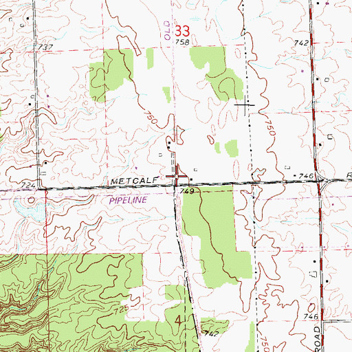 Topographic Map of Zion Post Office (historical), MI