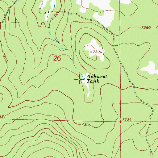 Topographic Map of Ashurst Tank, AZ