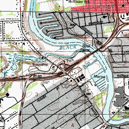Topographic Map of Port Huron Welcome Center, MI