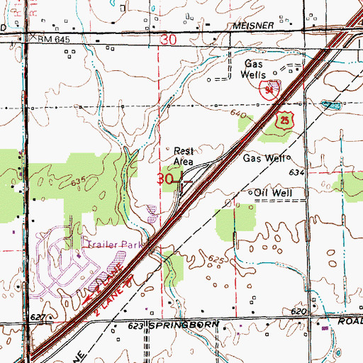 Topographic Map of Richmond Rest Area, MI