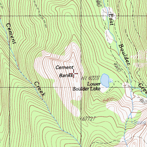 Topographic Map of Cement Banks, CA