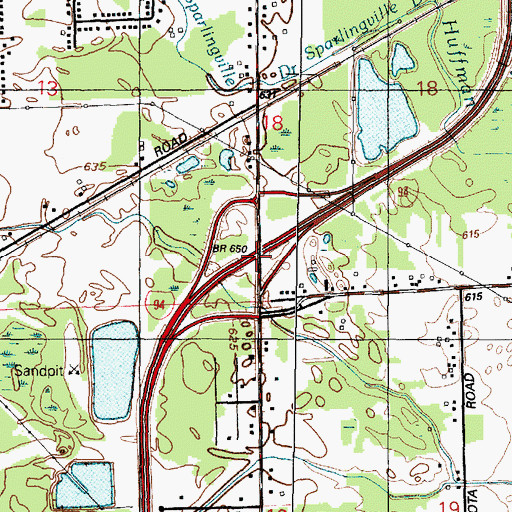 Topographic Map of Interchange 269, MI