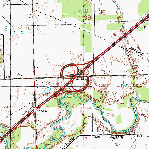 Topographic Map of Interchange 257, MI
