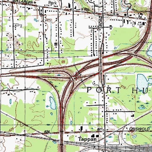 Topographic Map of Interchange 198, MI