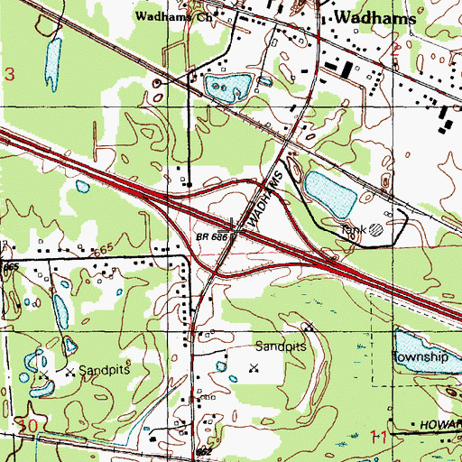 Topographic Map of Interchange 196, MI