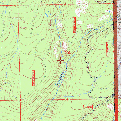 Topographic Map of Cement Creek, CA