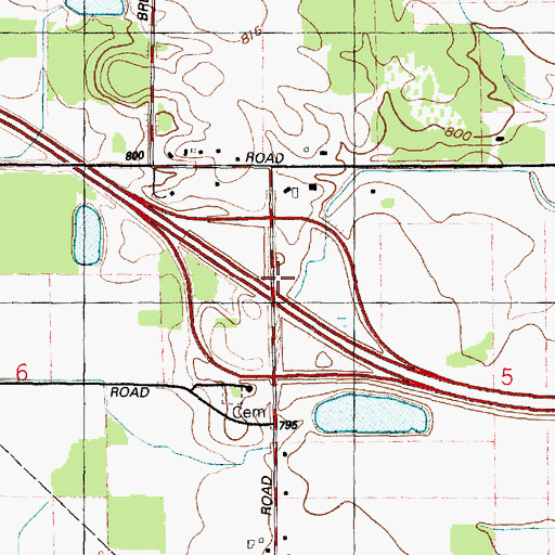 Topographic Map of Interchange 180, MI