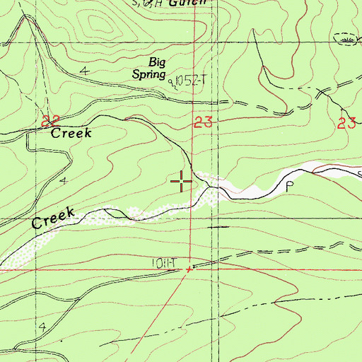Topographic Map of Cement Creek, CA