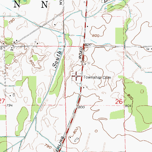 Topographic Map of Lynn Township Cemetery, MI