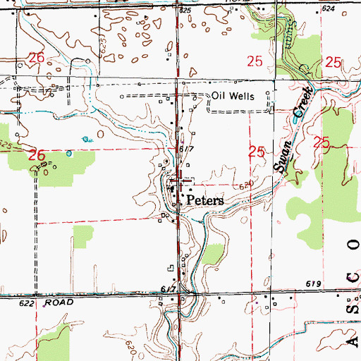 Topographic Map of Saint Paul's Lutheran Cemetery, MI