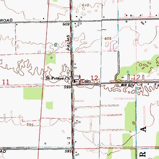 Topographic Map of Saint Peter's Lutheran Cemetery, MI