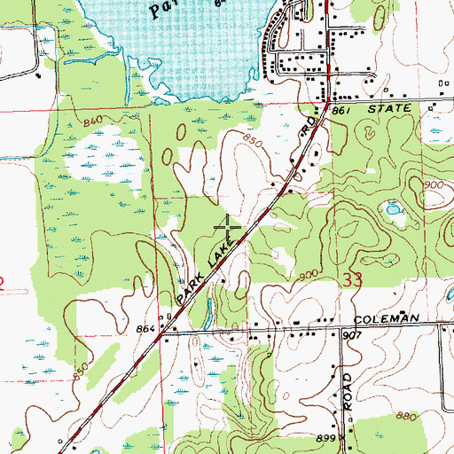 Topographic Map of Oak Island Mobile Home Park, MI